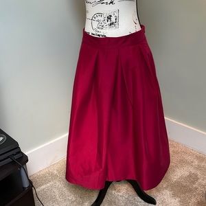 White House Black Market Red Midi Skirt